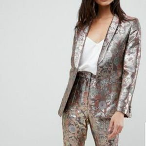 Asos Golden Jacquard Suit Jacket